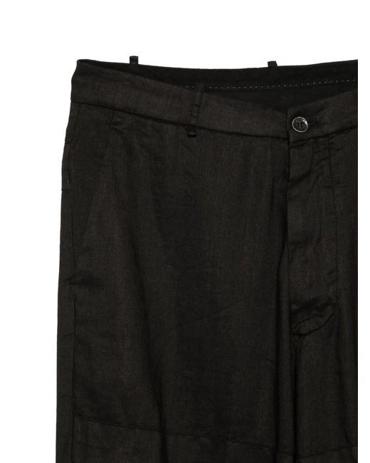 Masnada Black Buttoned Cargo Trousers for men