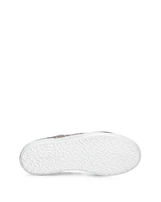 Superga White 3740 Leopard-Print Sneakers