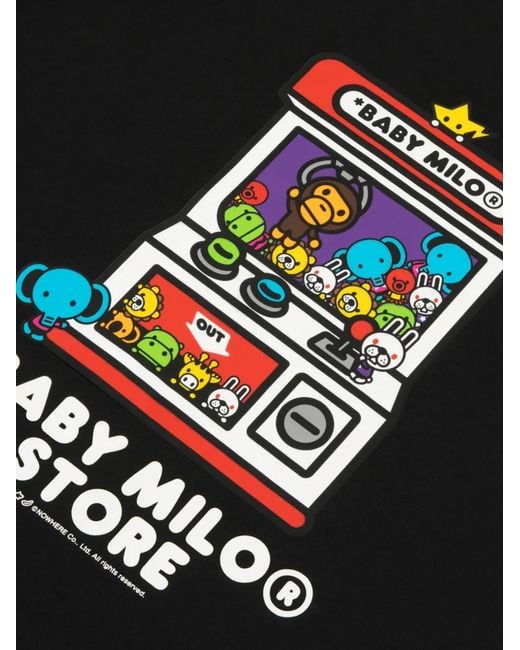A Bathing Ape Black Graphic-Print T-Shirt