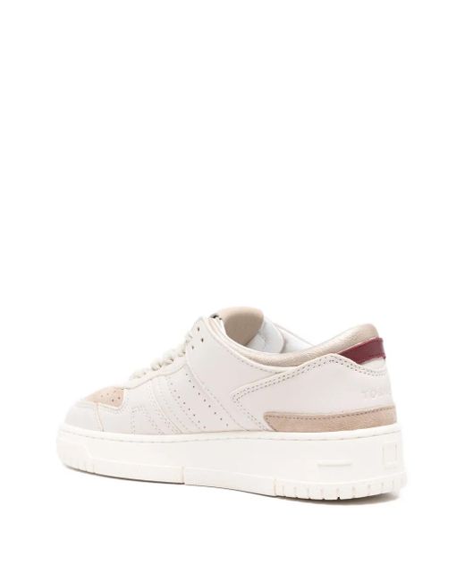 Date White Panelled Leather Sneakers
