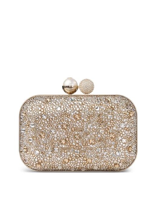 Jimmy Choo Natural Cloud Crystal-Embellished Clutch Bag