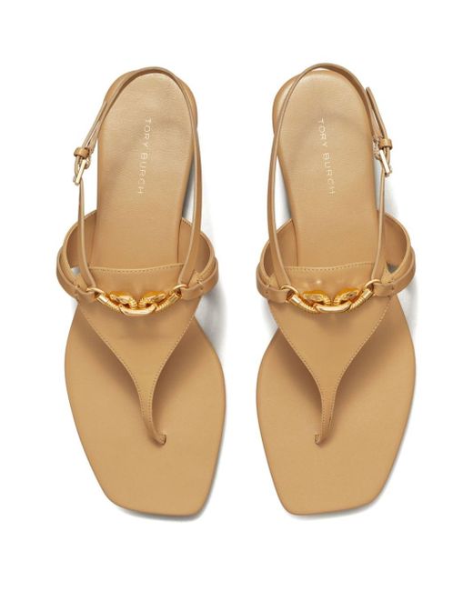Tory Burch Natural Jessa Leather Sandals