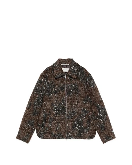 Peserico Brown Zip-Up Collared Jacket