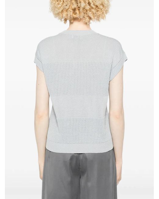 Peserico White Ribbed Vest