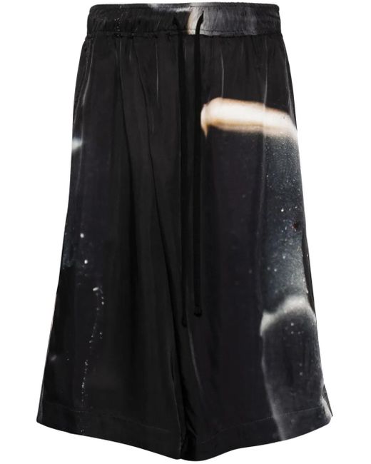 Julius Black Graphic-Print Bermuda Shorts for men