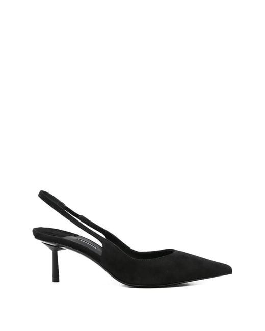 Le Silla Black Point-Toe Slingback Pumps