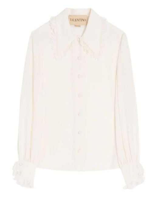 Valentino Garavani White Crepe-De-Chine Shirt