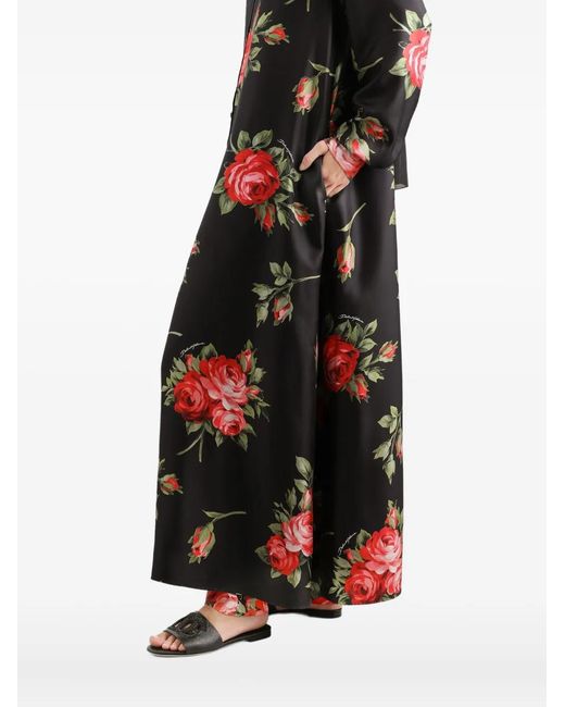 Dolce & Gabbana Black Floral Maxi Dress