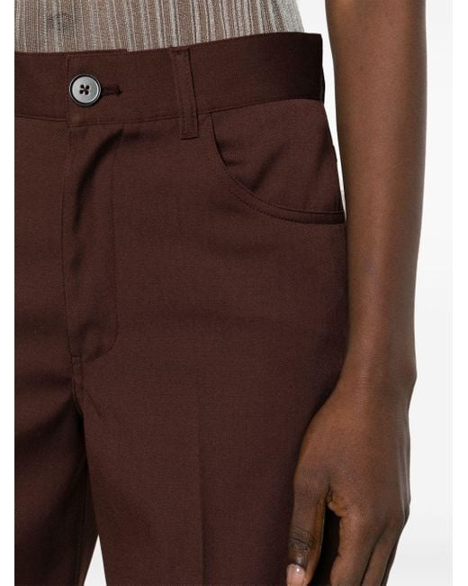 Pantalon en laine vierge à coupe droite Jil Sander en coloris Brown