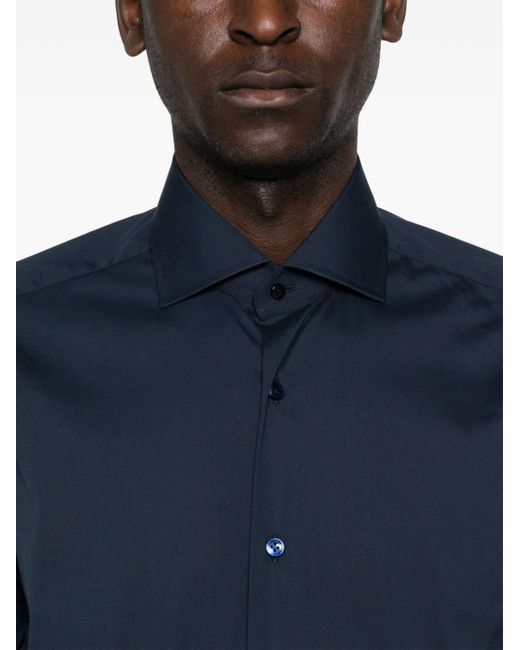 Barba Napoli SpreadCollar Shirt in Blue for Men Lyst UK