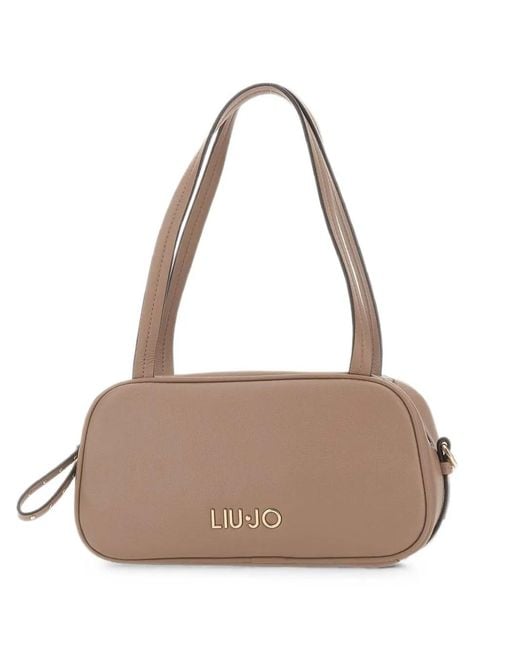 Liu Jo Natural Bowling Hammered-Effect Shoulder Bag