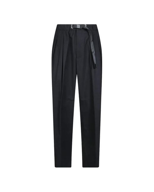 White Sand Blue Belted Pleated Trousers for men