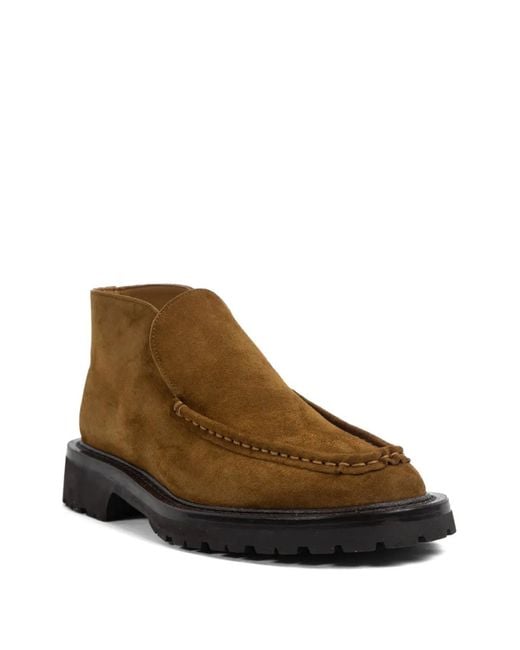 LEGRES Brown Moc-Stitching Boots