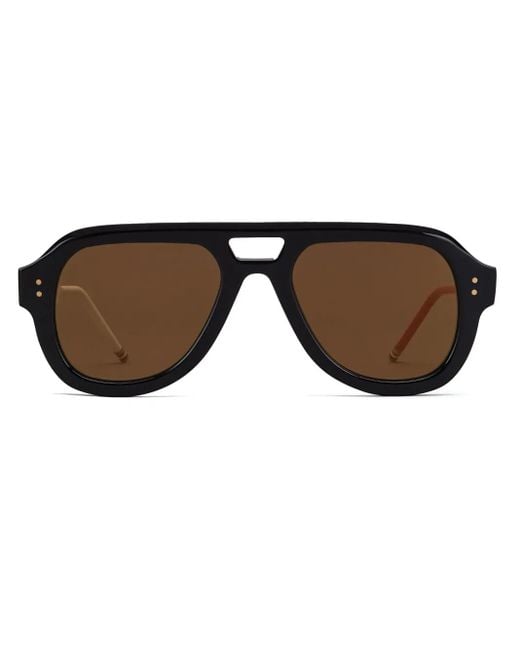 Thom Browne Brown Pilot-Frame Sunglasses