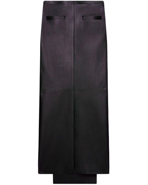 Courreges Gray Heritage Leather Maxi Skirt