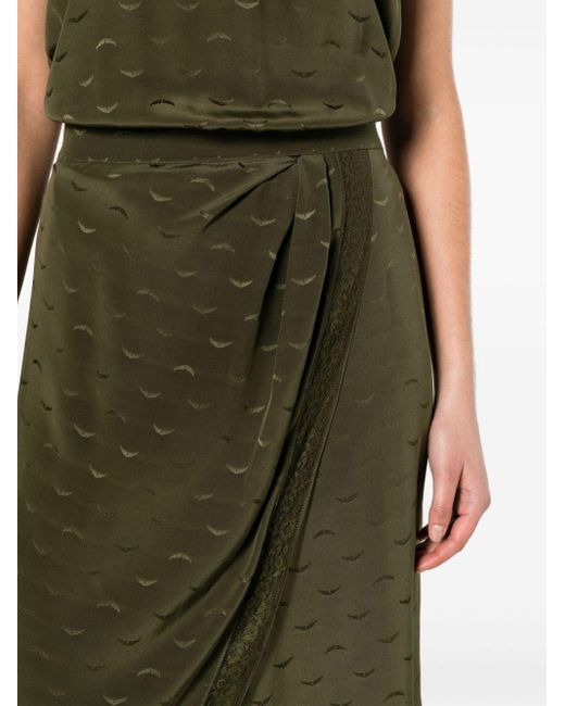 Zadig & Voltaire Green Rixi Wings-jacquard Midi Dress
