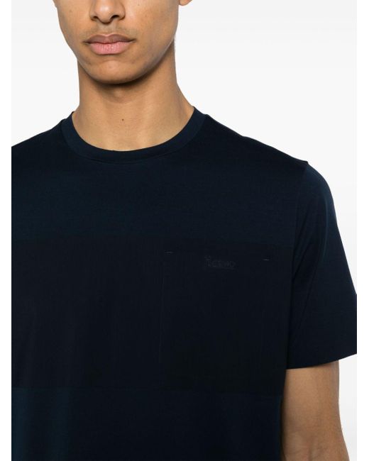 Camiseta con logo en relieve Herno de hombre de color Blue
