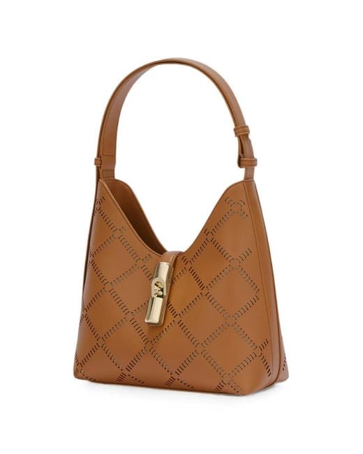 Furla Brown Goccia Shoulder Bag S