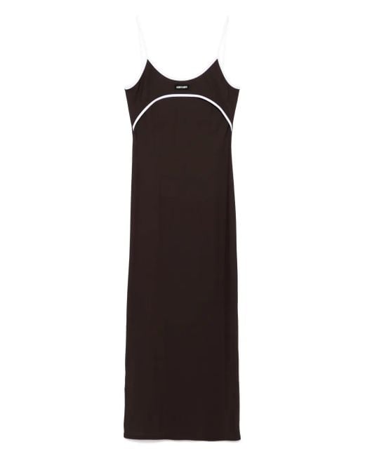Miu Miu Brown Midikleid mit Kontrastdetail