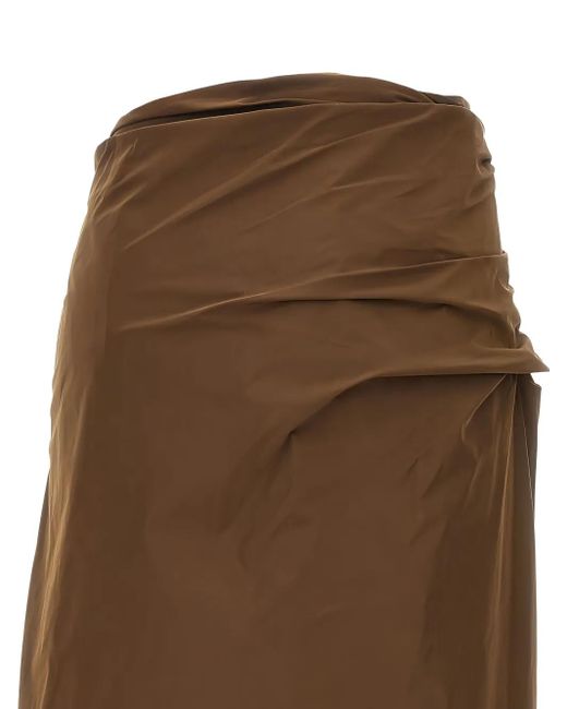 Bally ドレープ スカート Brown