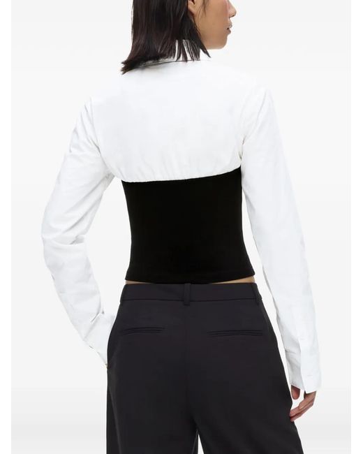 Karl Lagerfeld Black Hook-And-Eye Poplin Blouse