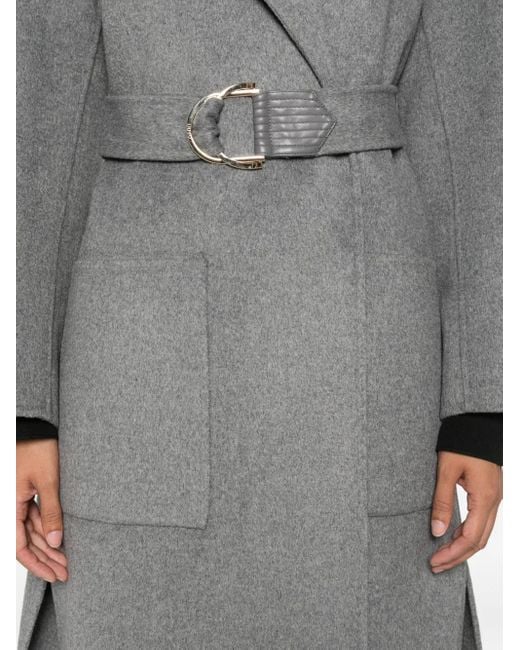 Liu Jo Gray Classic Mid-Length Coat