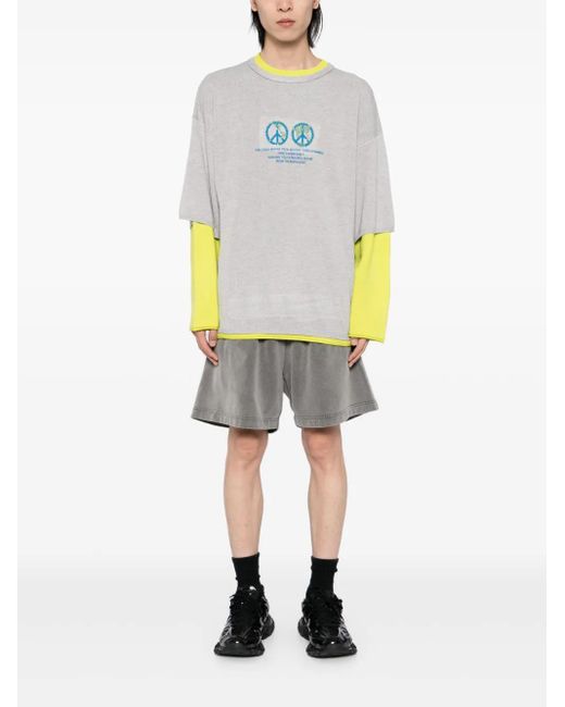 Bluemarble Gray Double Layer Sweater for men