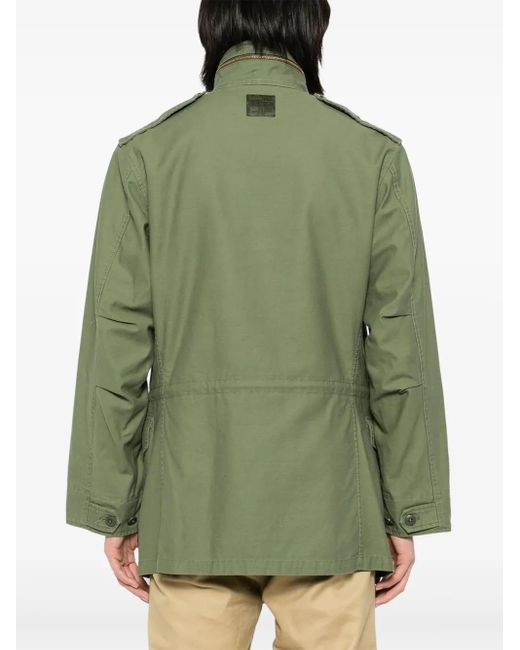 PEACE AND AFTER Green Cotton Military Jacket for men