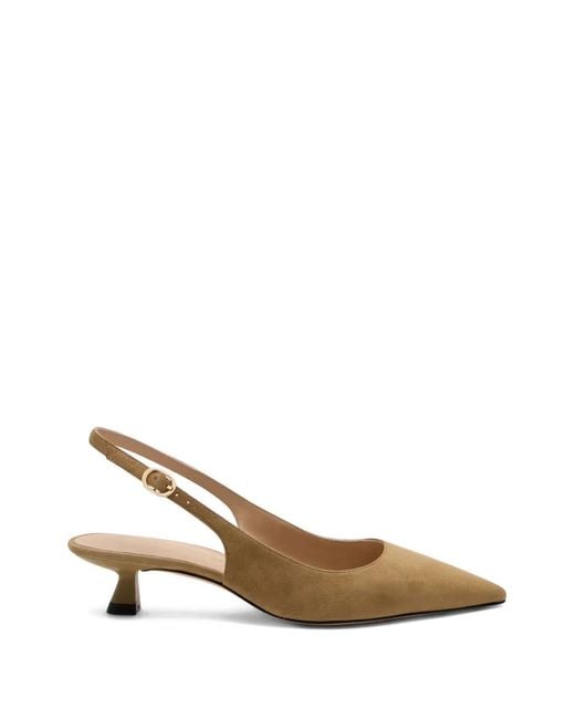 Stuart Weitzman Natural Pointed Sculpt Slingback Pumps