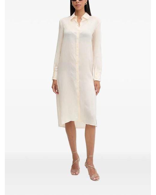 Patrizia Pepe White Side-Slit Shirt Midi Dress