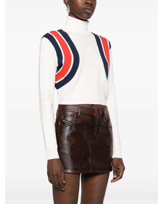 Gucci Red Sylvie-Web Knitted Cropped Top