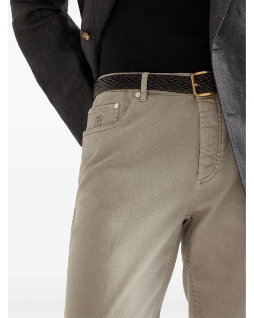 Brunello Cucinelli Gray Five-Pocket Jeans for men