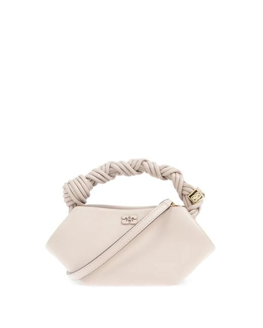 Ganni Natural Mini Bou Tote Bag