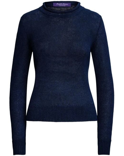 Ralph Lauren Blue Mock Neck Jumper