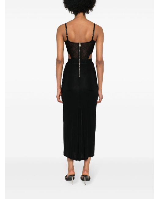 Vestido con diseño a paneles Versace de color Black