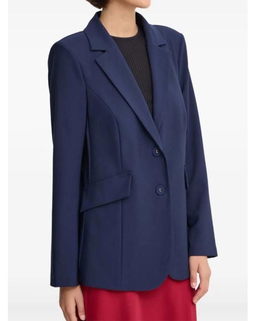 Sandro Ferrone Blue Flap-Pockets Single-Breasted Blazer