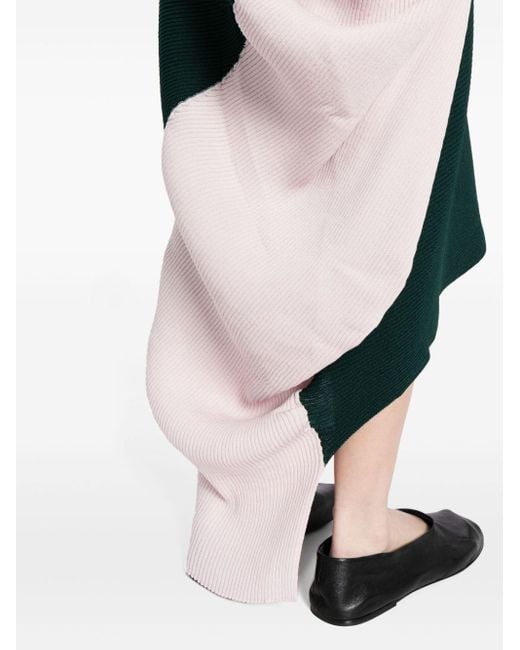 Issey Miyake Black Pink Aerate Asymmetric Skirt - Women's - Polyester/triacetate