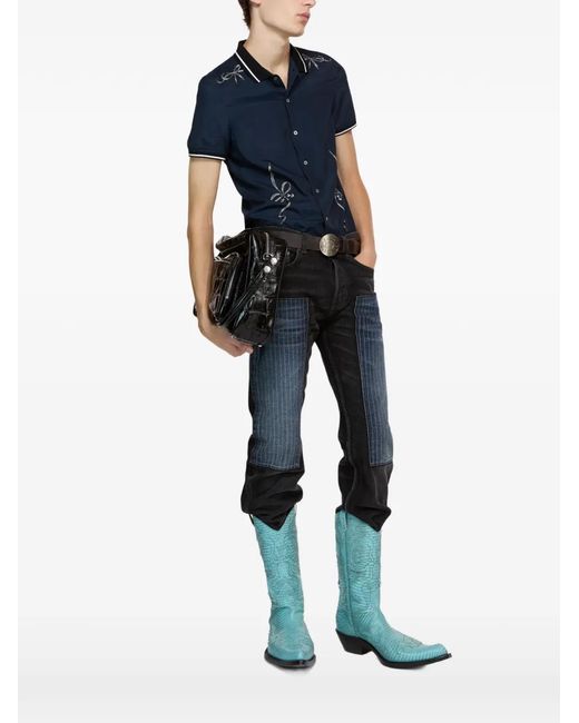 Acne Blue Bow-Embellishment Shirt for men