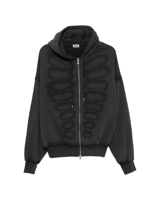 AVAVAV Black Tim Panelled Zip-Up Hoodie