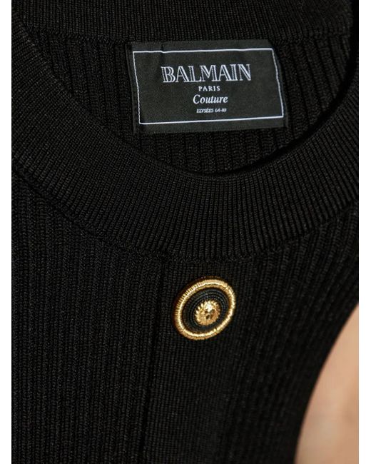 Balmain Geribbelde Mini-Jurk in het Black