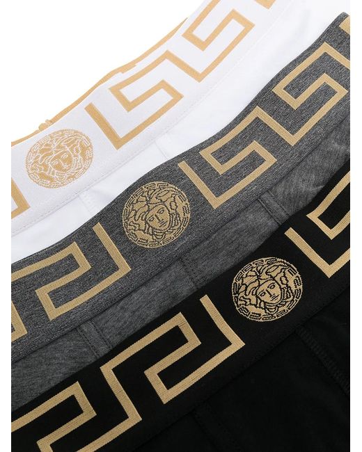 Versace Black Greca-Border Boxer Tri-Pack for men