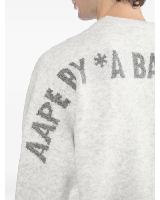 Aape By A Bathing Ape White Moonface Cardigan for men