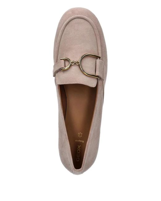 Geox Brown Buckle-Detail Suede Loafers