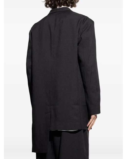 Y-3 Black Asymmetrical Single-Button Blazer for men