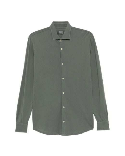 Fedeli Gray Long-Sleeve Shirt for men