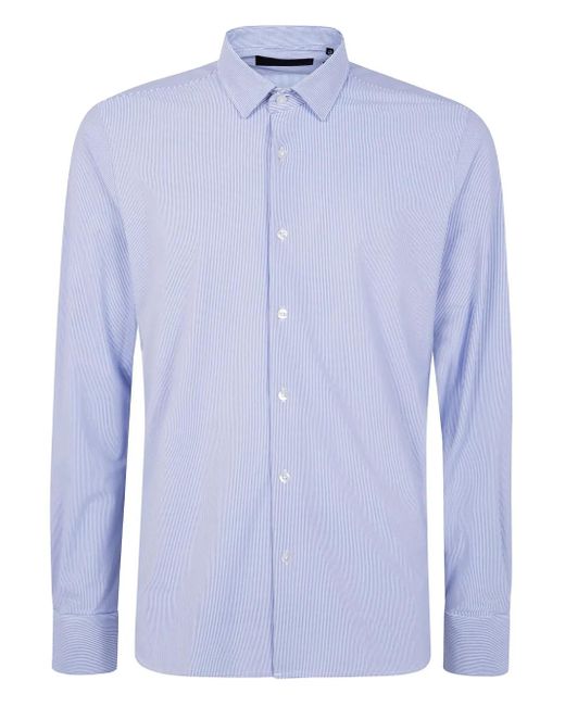 Rrd Blue Oxford Jacquard Open Pinstripe Shirt for men