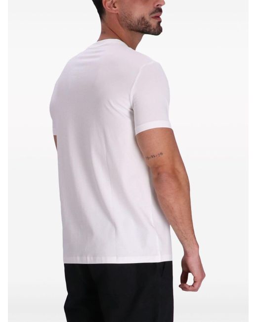 Armani Exchange Logo-print Stretch-cotton T-shirt in White for Men | Lyst