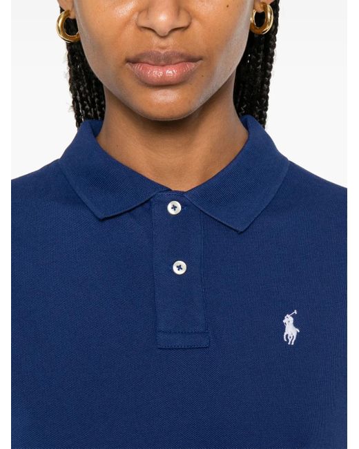 Polo Ralph Lauren Mini-Jurk Met Gedrapeerd Vlak in het Blue