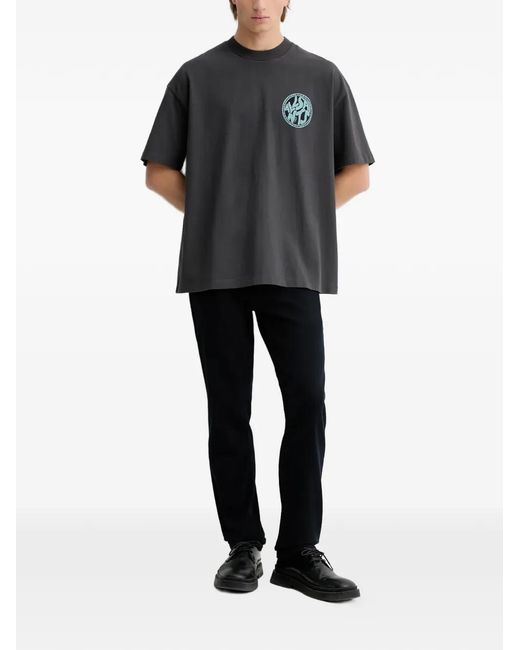 AllSaints Black Sid Logo-Patch Jeans for men