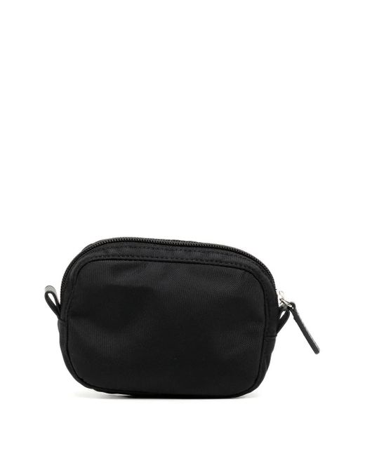 Agnes B. Black Curved Logo-Patch Wallet